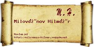 Milovánov Hilmár névjegykártya